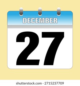 Calendario de diciembre. Icono de Calendario. Ilustración Vector
