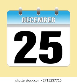 Calendario de diciembre. Icono de Calendario. Ilustración Vector