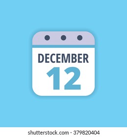 calendar december Icon Vector emblem. Picture, JPG, EPS, AI. Element of design for decoration of office documents. Logo day of the week, month, year