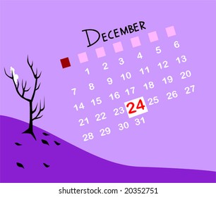 calendar with December month	
