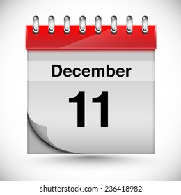 Calendar for december, vector
