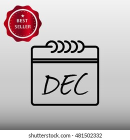 Calendar December Vector Icon Illustration
