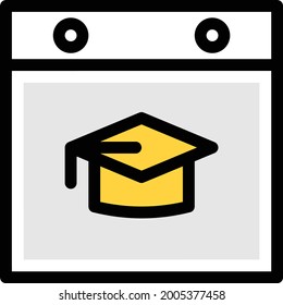calendar degree vector line colour icon