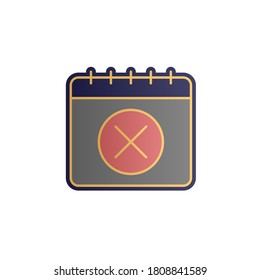Calendar, delete color gradient vector icon