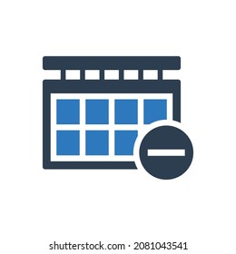 Icono de eliminación de calendario - Icono de fecha menos