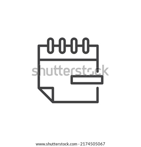 Calendar delete line icon. linear style sign for mobile concept and web design. Calendar minus outline vector icon. Symbol, logo illustration. Vector graphics