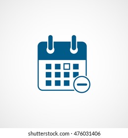 Calendar Delete Remove Blue Flat Icon On White Background