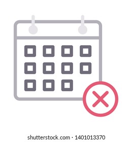 calendar delete vector color line icon