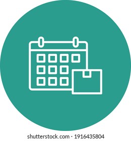 Kalender, Lieferung, Zeitplan Symbol Vektorbild. Kann auch für Lieferung und Logistik verwendet werden. Geeignet für den Einsatz in Web-Apps, mobilen Apps und Printmedien.