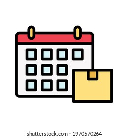 Calendar, delivery, schedule icon vector image. Can also be used for Delivery and logistics. Suitable for use on web apps, mobile apps and print media.