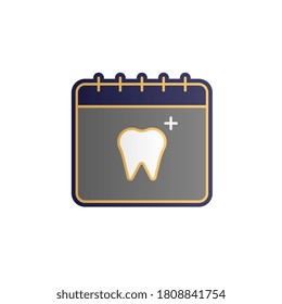 Calendar, dentist color gradient vector icon