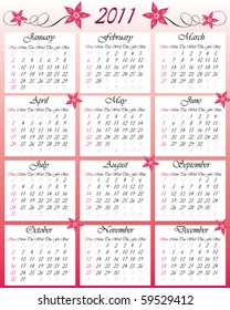 calendar design 2011 with flowers