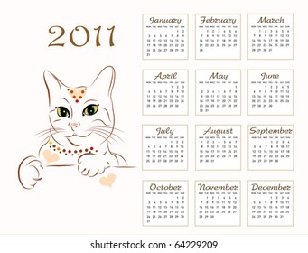 calendar design 2011 with glamour cat