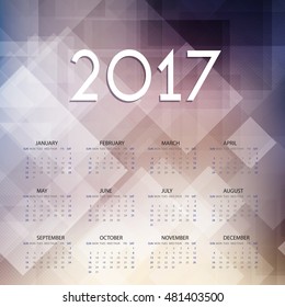 Diseño de calendario para 2017 con imagen de polos bajos