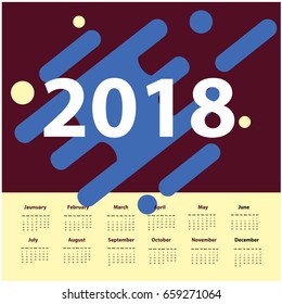 calendar design 2018 year