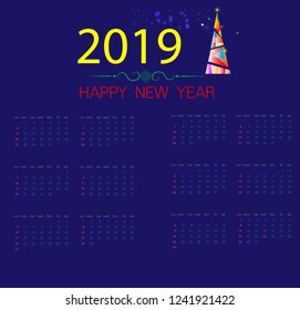 Calendar design for 2019