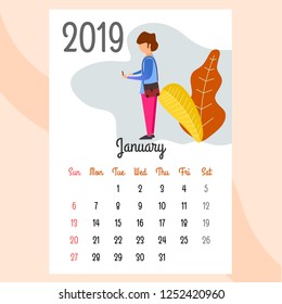 calendar design for 2019. beautiful calendar design for 2019