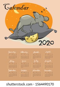 calendar design in 2020 themed mouse animation