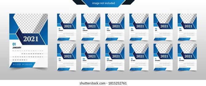 calendar design 2021. week start from Monday