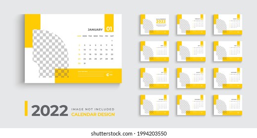 Calendar Design For 2022, Desk Calendar Template Layout, 2022 Calendar