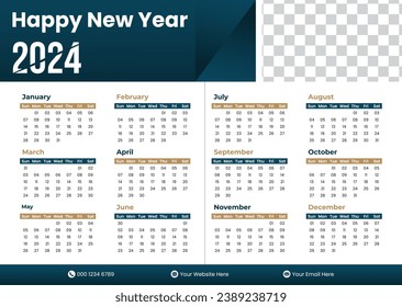 Calendar Design 2024, Classic Design für 2024