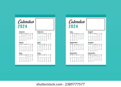 Calendar Design 2024. MInimal Design with image