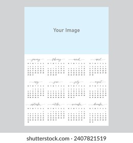 Calendar design 2024 template.vecor design new year.