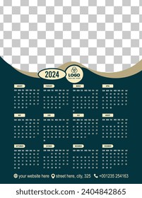 Calendar design 2024, Unique design, minimalist design