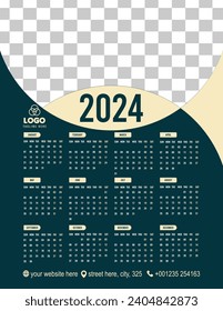 Calendar design 2024, Unique design, minimalist design
