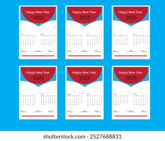 Kalenderdesign 2025. Wandkalender Design