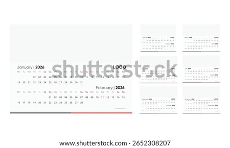 calendar design 2026, 2026 calendar template, minimal calendar design 2026, calendar 2026