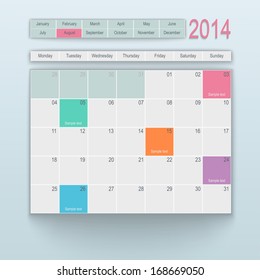 Calendar design. August