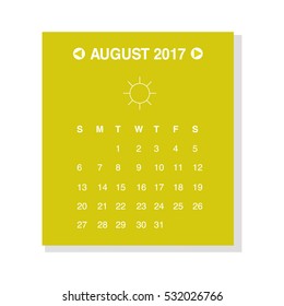 Calendar design concept August 2017.
Business wall or web calendar template.