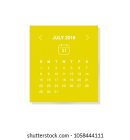 calendar design concept july 2018 business stock vector royalty free 1058444111 shutterstock