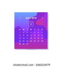 calendar design concept july 2018 business stock vector royalty free 1060216979 shutterstock