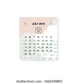 calendar design concept july 2018 business stock vector royalty free 1063240805 shutterstock