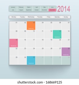 Calendar design. December