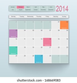 Calendar design. February