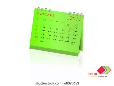 Calendar Design January 2011. Vector illustration.