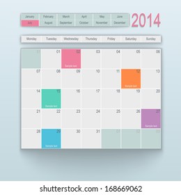 Calendar design. July