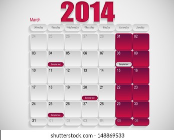 Calendar design March 