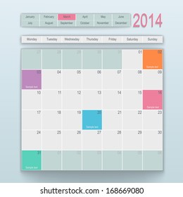 Calendar design. March