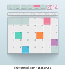 Calendar design. May