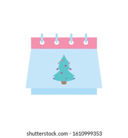 Calendar design, Merry chritmas winter season decoration card invitation celebration and holiday theme Vector illustration