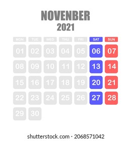 CALENDAR DESIGN FOR NOVEMBER 2021