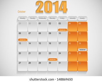 Calendar design October 