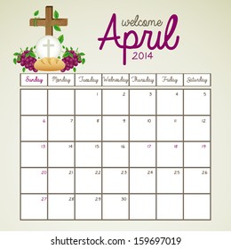 calendar design over beige background vector illustration