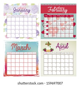 calendar design over pattern background vector illustration