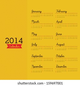 calendar design over yellow background vector illustration