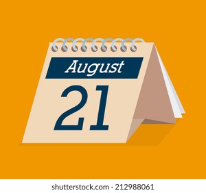 Calendar design over yellow background, vector illustration